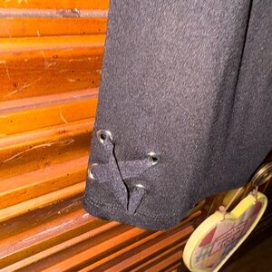 Chic Black Lace-Up  capris